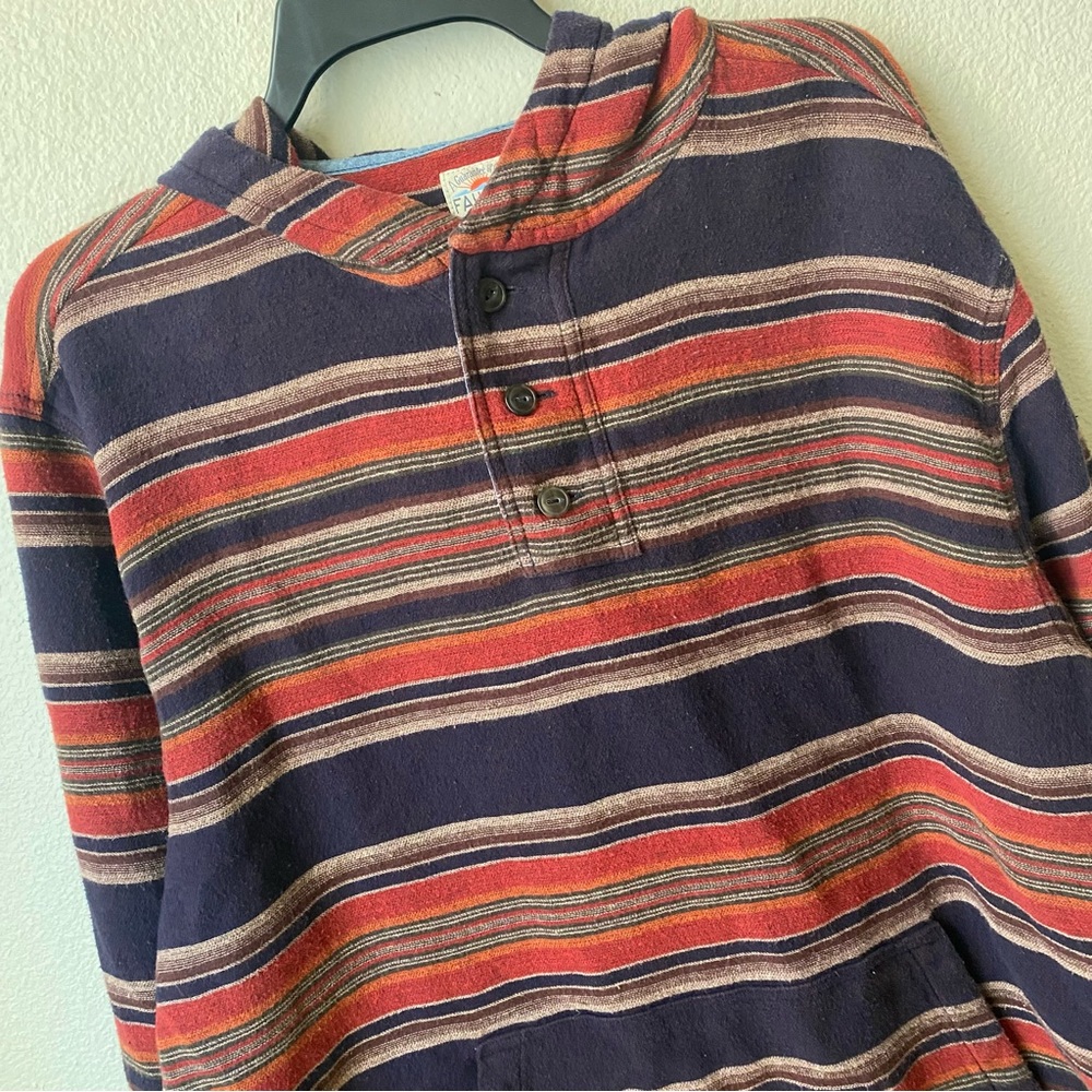 Faherty Hoodie Mens XL Southwestern Coastal Aztec Tribal Beach Surf Sweatshirt